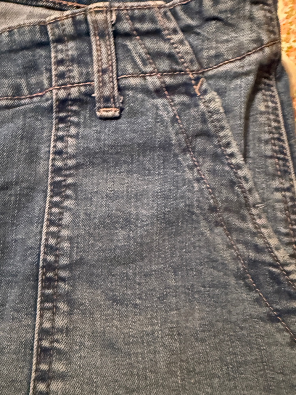 Classic Blue Denim Jeans with Front Pocket Detail